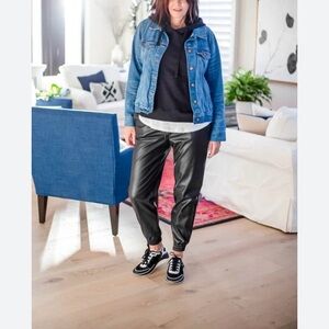 Vegan leather joggers.  Xl.   With pockets
